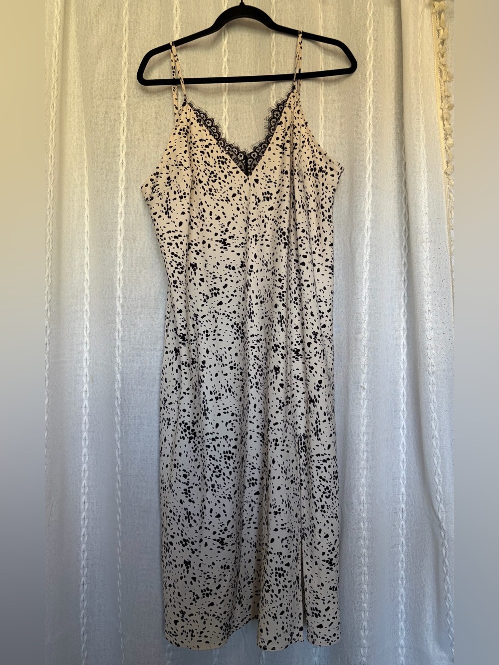 Target Cream Slip Dress with Black Spot Print